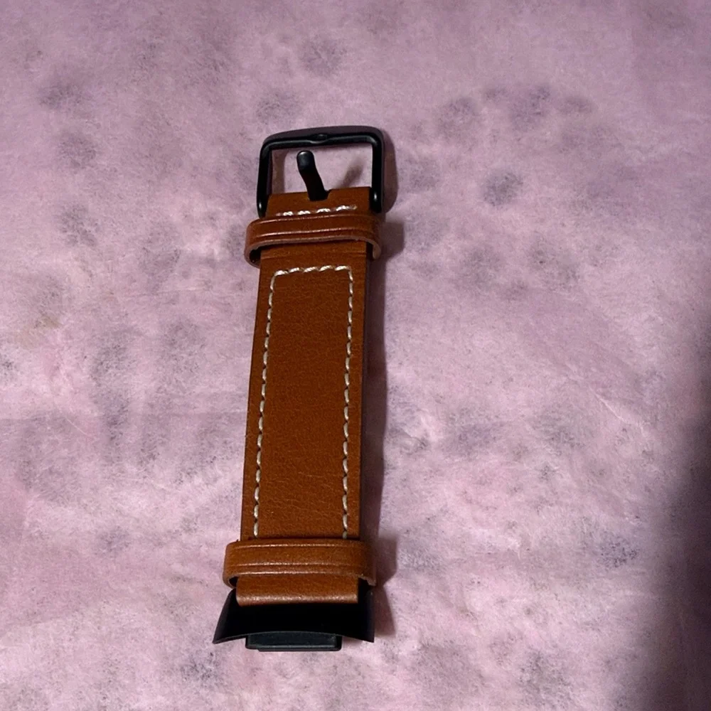 Brown Leather Watch Band for Fitbit